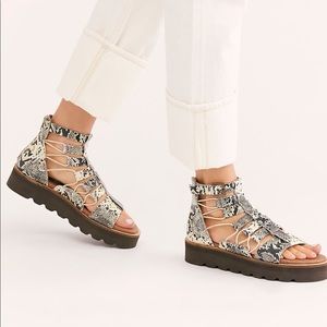 Free People Snake Sunrise Platform Sandals